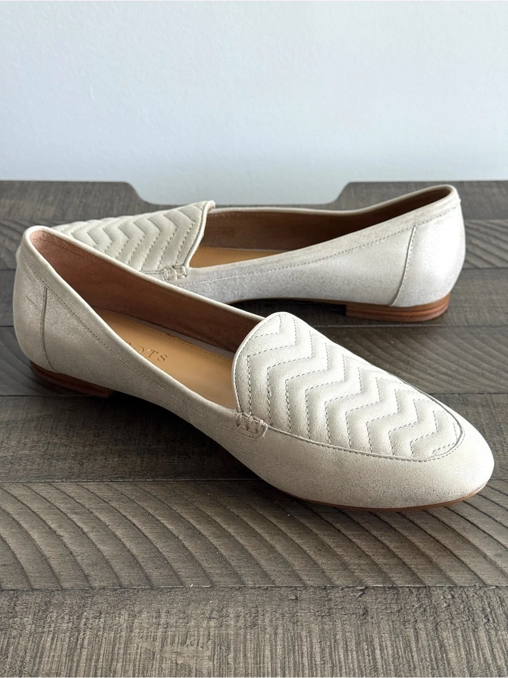 Talbots Ryan Leather Loafers (Chevron-Quilted Edition) Size 8.5M